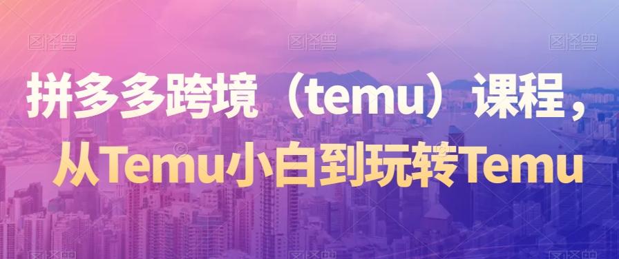 拼多多跨境（temu）课程，从Temu小白到玩转Temu-骏阁网