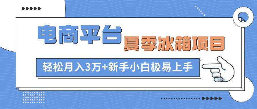 电商平台夏季冰箱项目，轻松月入3万+，新手小白极易上手-骏阁网