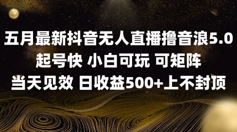 c2610d78de79ea5d6bda40124cb323e3.jpeg 2025五月最新无人直播撸音浪单日产出5张+实操教程【揭秘】