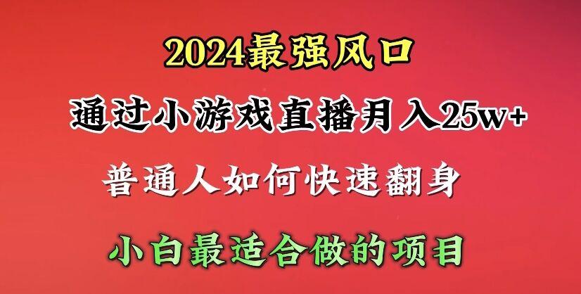 (10020期)2024年最强风口，通过小游戏直播月入25w+单日收益5000+小白最适合做的项目-骏阁网