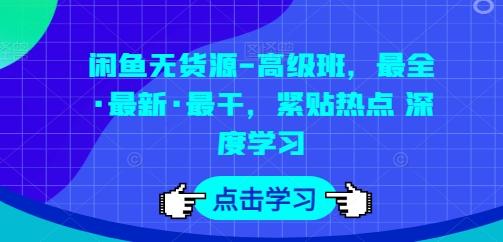 闲鱼无货源-高级班，最全·最新·最干，紧贴热点 深度学习-骏阁网