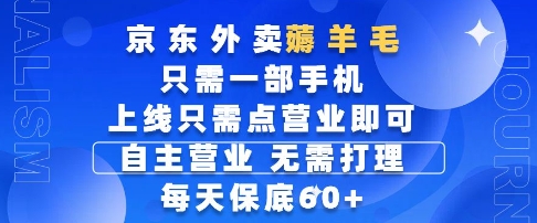 d523b55cd6043d1c9d4ff38437cc7cc5.jpeg 京东外卖薅羊毛,只需一部手机随时随地皆可操作,每天上线只需动动手指点营业即可,每天60+【揭秘】