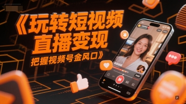 玩转短视频直播变现，把握视频号金风口-骏阁网