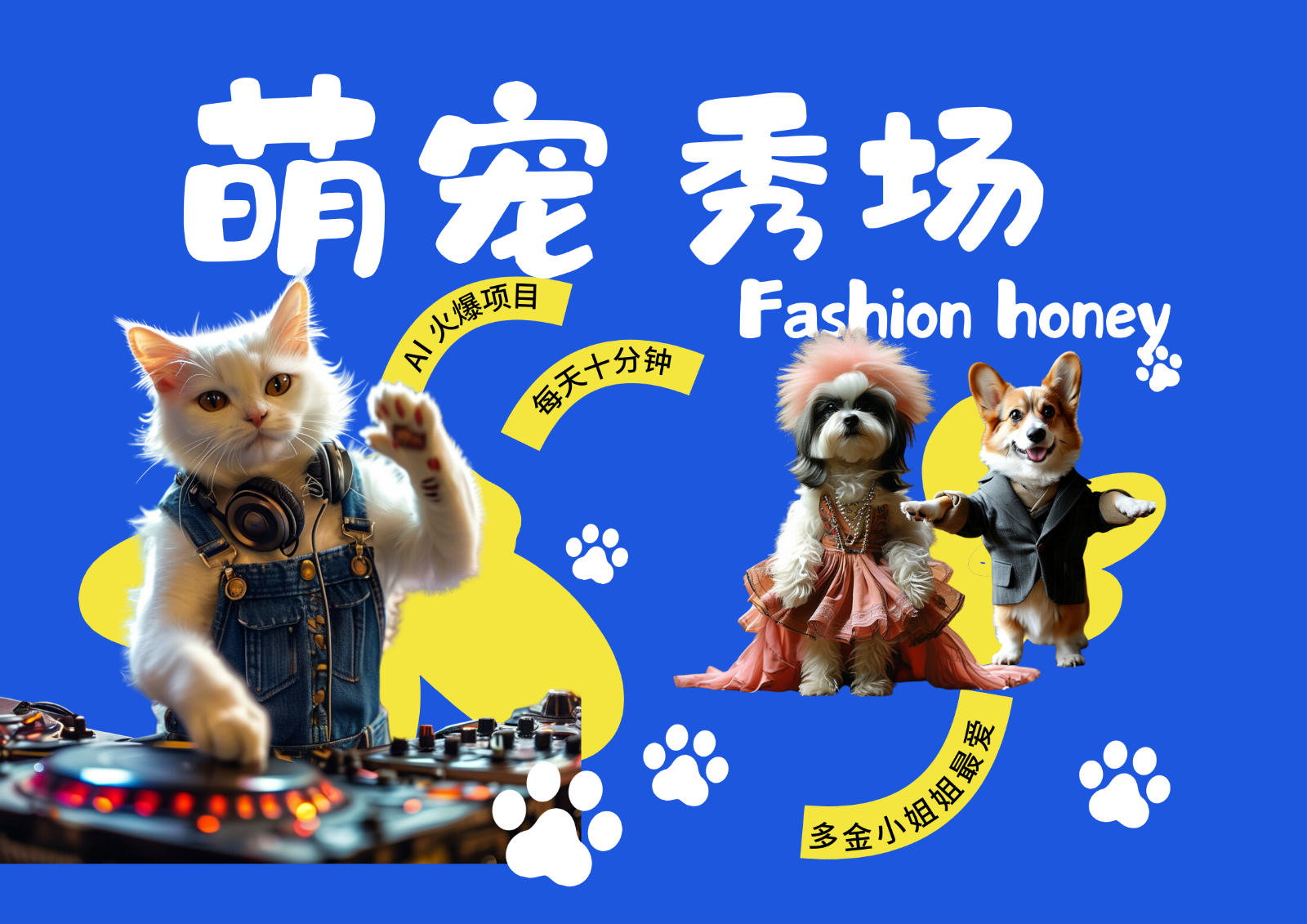 酷飒动物跳舞走秀 时尚喵FASHION汪 多金小姐姐最爱的 轻松月入破W-骏阁网