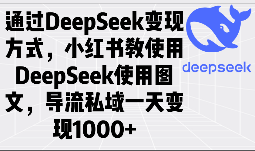 通过DeepSeek变现方式，小红书教使用DeepSeek图文，导流私域一天变现1000+-骏阁网