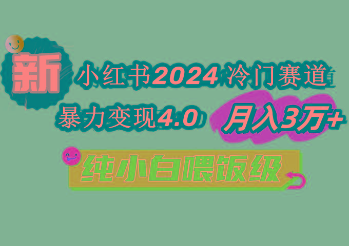 小红书2024冷门赛道 月入3万+ 暴力变现4.0 纯小白喂饭级-骏阁网