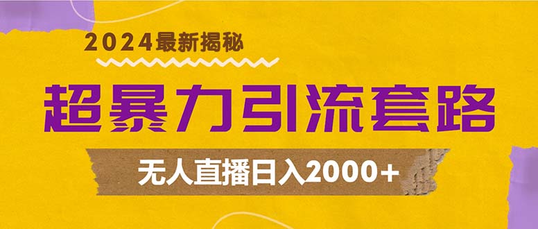 超暴力引流套路，无人直播日入2000+-骏阁网