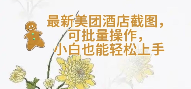 【轻云】最新美团酒店截图，可批量操作，小白也能轻松上手-骏阁网