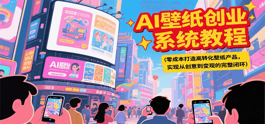 AI壁纸创业系统教程，零成本打造高转化壁纸产品，实现从创意到变现的完整闭环-骏阁网
