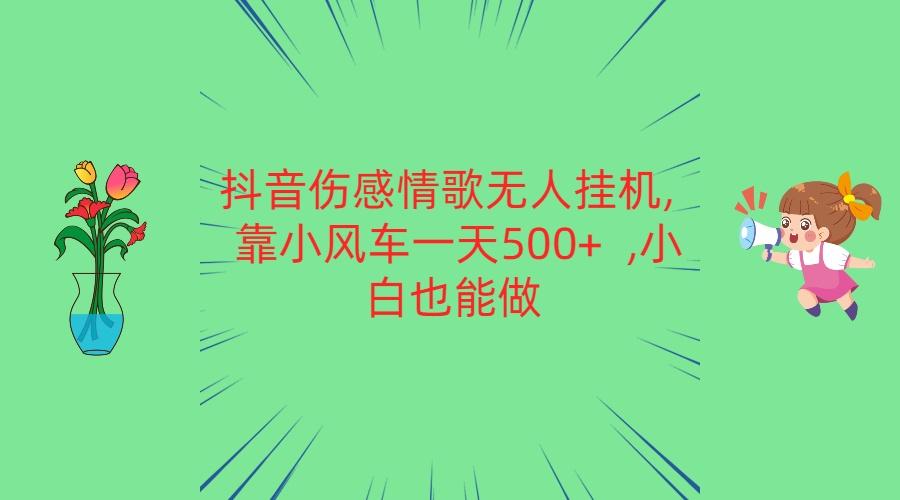 抖音伤感情歌无人挂机 靠小风车一天500+ 小白也能做-骏阁网