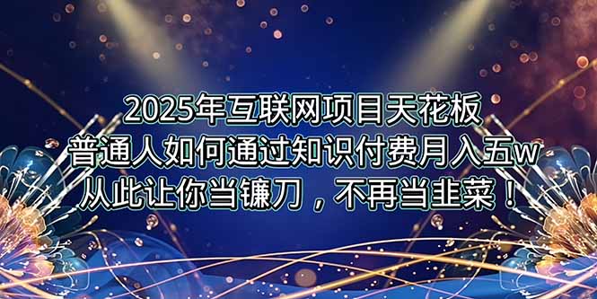 2025年互联网项目天花板，普通人如何通过卖项目实现逆风翻盘，月入5W＋！-骏阁网