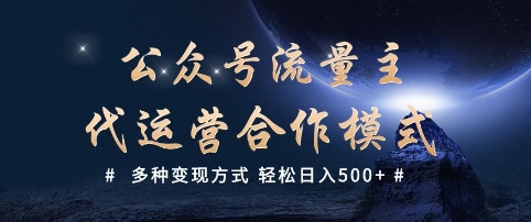 公众号流量主代运营  多种变现方式 轻松日入5张【揭秘】-骏阁网
