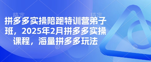 拼多多实操陪跑特训营弟子班，2025年2月拼多多实操课程，海量拼多多玩法-骏阁网