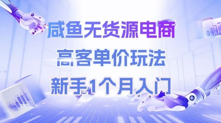 ebc221bd0ca9ee625a6a29e44951f178.jpeg 咸鱼无货源电商,高客单价玩法,新手1个月入门