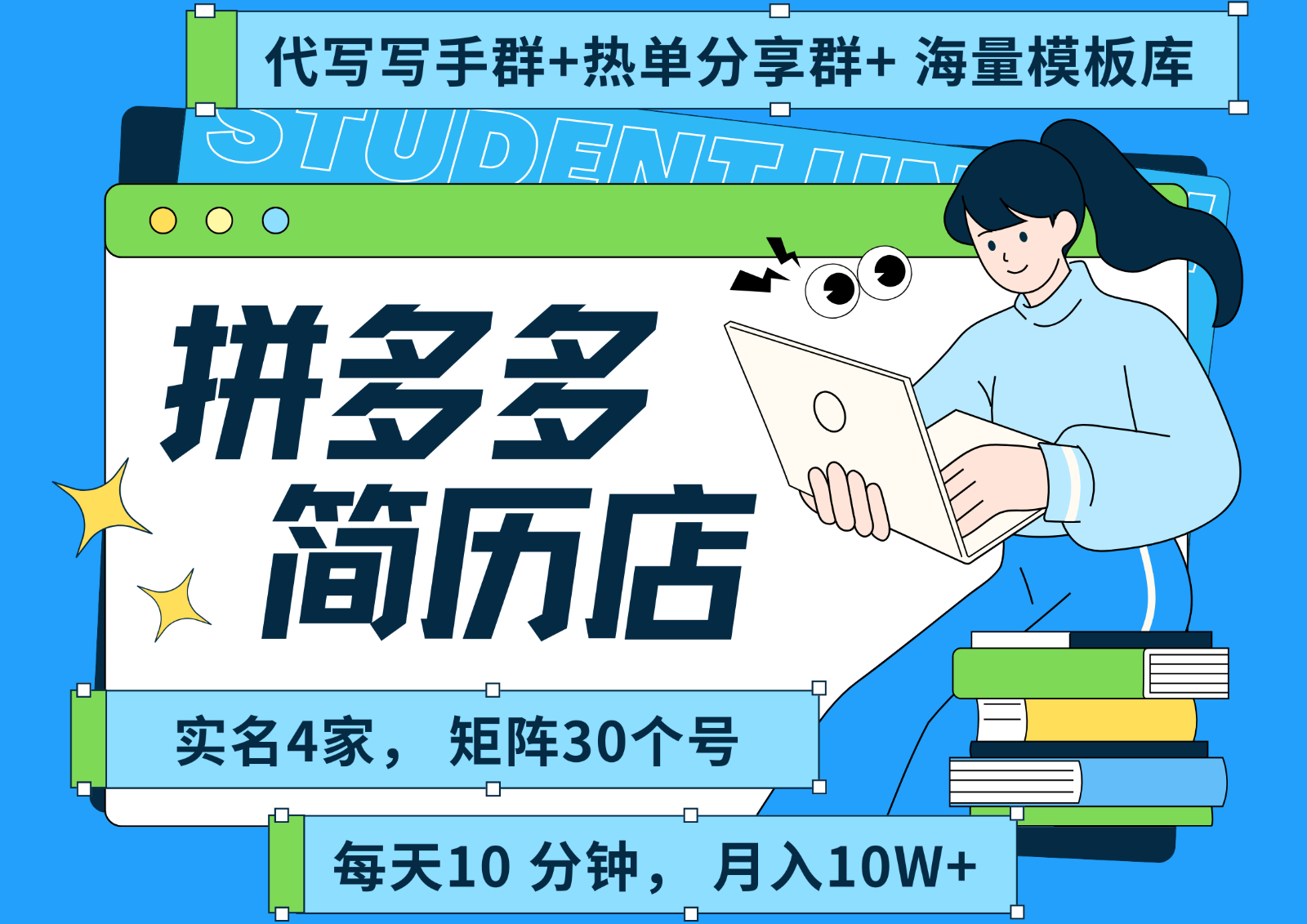 拼多多电商 拼多多 虚拟资料 简历 海报代写 全SOP流程 毫无保留分享(含后端资料)-骏阁网
