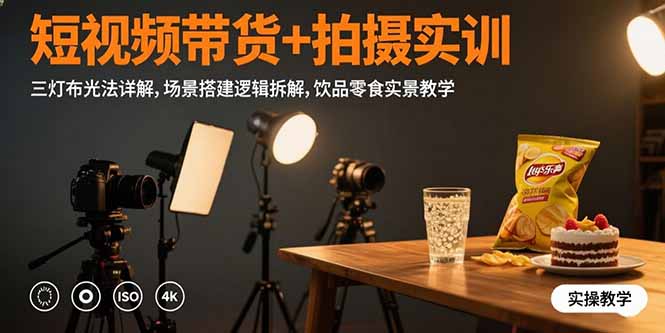 efb08185d3bb2bfe0e85a01e673bfbd6.jpeg 短视频带货+拍摄实训:三灯布光法详解,场景搭建逻辑拆解,饮品零食实景教学