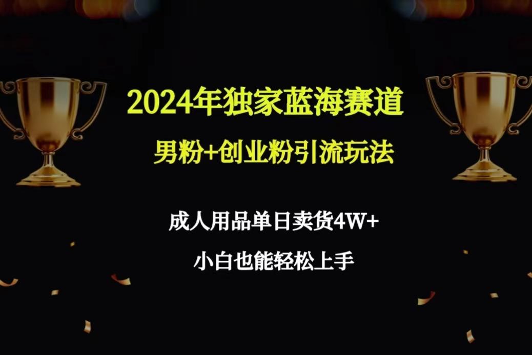 2024年独家蓝海赛道男粉+创业粉引流玩法，成人用品单日卖货4W+保姆教程-骏阁网