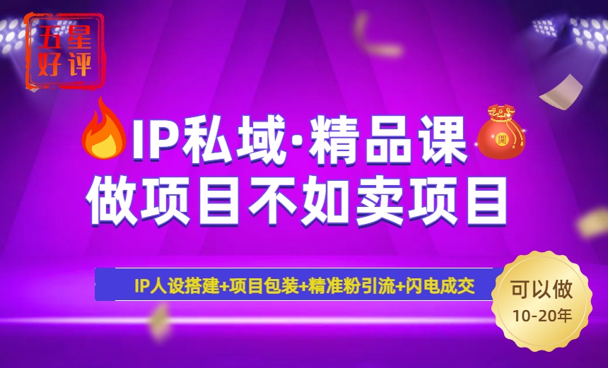 2025年“IP私域·密训精品课”，日赚3000+小白避坑年赚百万，暴力引流…-骏阁网
