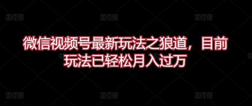 f8792f02cd2516e126ac69e6dab3c16e.jpeg 微信视频号最新玩法之狼道,目前玩法已轻松月入过万【揭秘】
