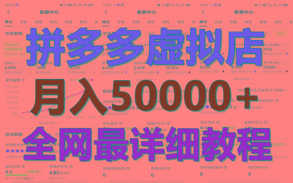 拼多多虚拟电商训练营月入50000+你也行，暴利稳定长久，副业首选-骏阁网