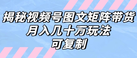 faaf2137763d215b7372730cd860acc1.jpeg 解密视频号图文矩阵带货,月入几个W的打法,可复制