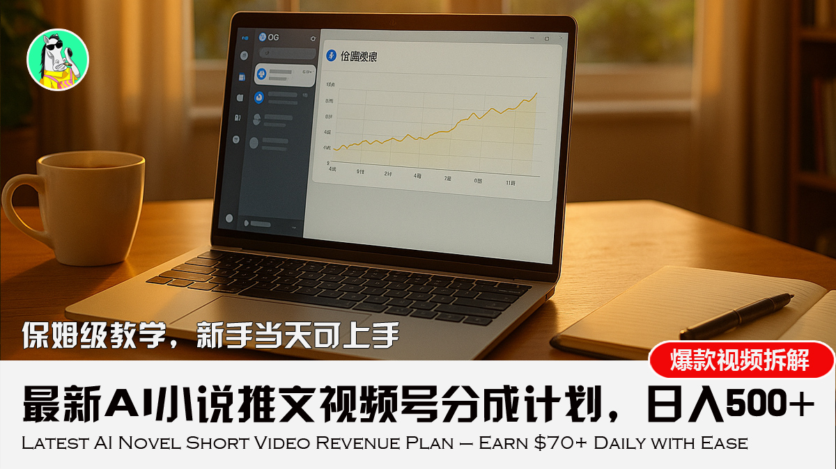 最新AI小说推文视频号分成计划，新手小白也能当天日入500+教程-骏阁网