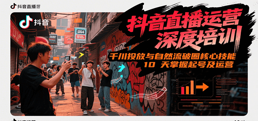 抖音直播运营深度培训，千川投放与自然流核心技能，10天掌握起号及运营(6-7月新课)-骏阁网