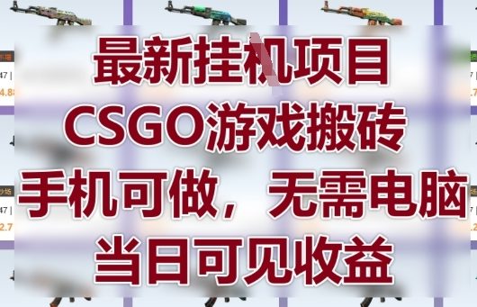 最新挂G项目，CSGO游戏搬砖，手机可做，无需电脑，当日见收益【揭秘】-骏阁网