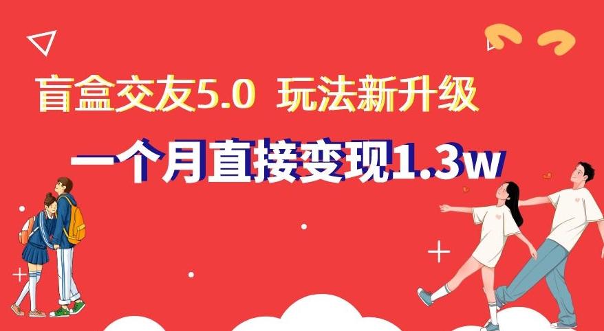 盲盒交友5.0，玩法全新升级，一个月直接变现1.3W，新手小白轻松上手【揭秘】-骏阁网