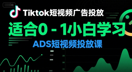 Tiktok短视频广告投放，适合0-1小白学习ADS短视频投放课-骏阁网